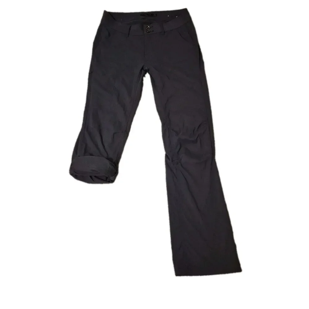 PrAna Pants Womens 4 Halle Gray Hiker Zip Stretch Nylon Straight Leg Zip Pockets